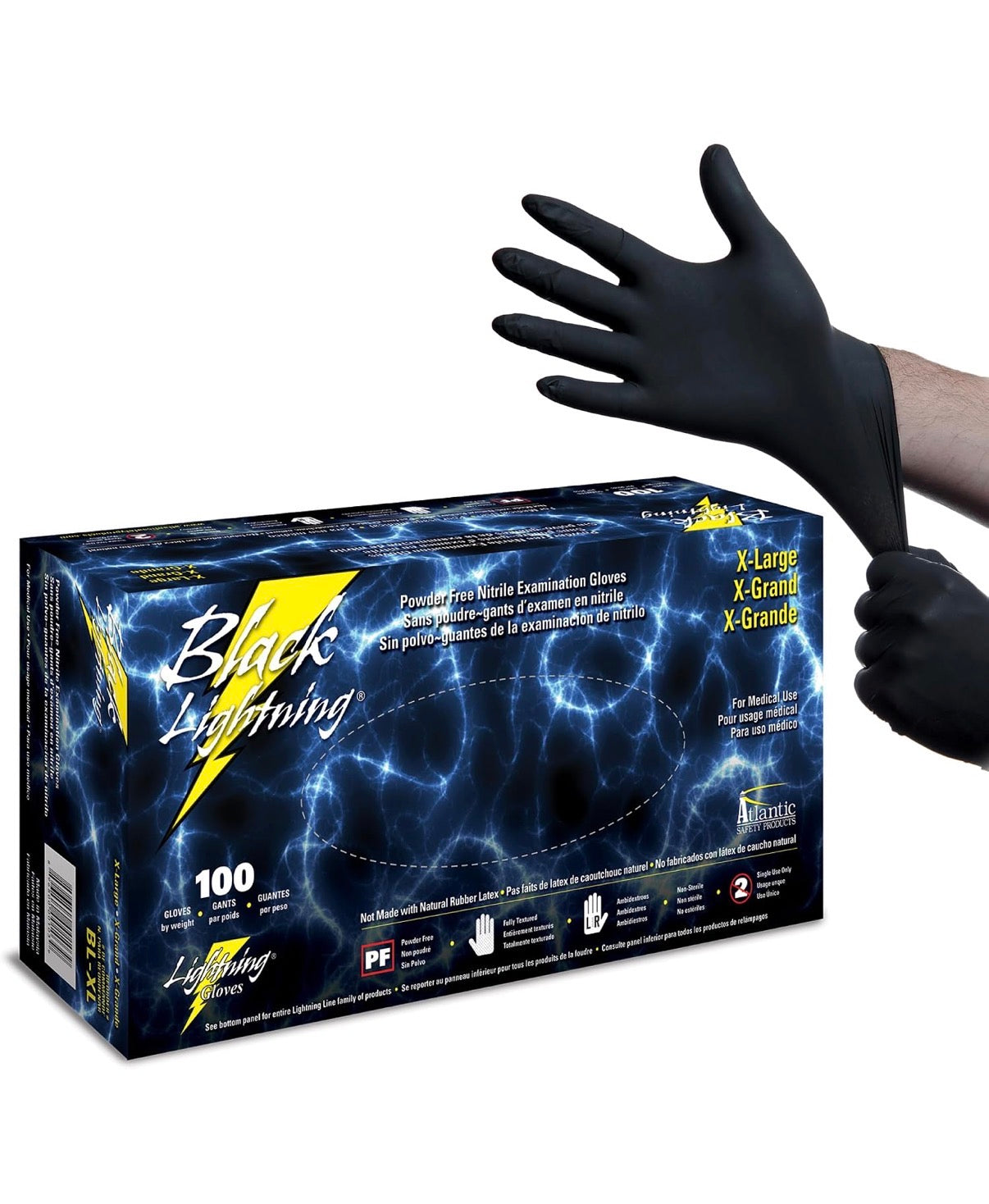 Black Lightning Powder Free Nitrile Gloves