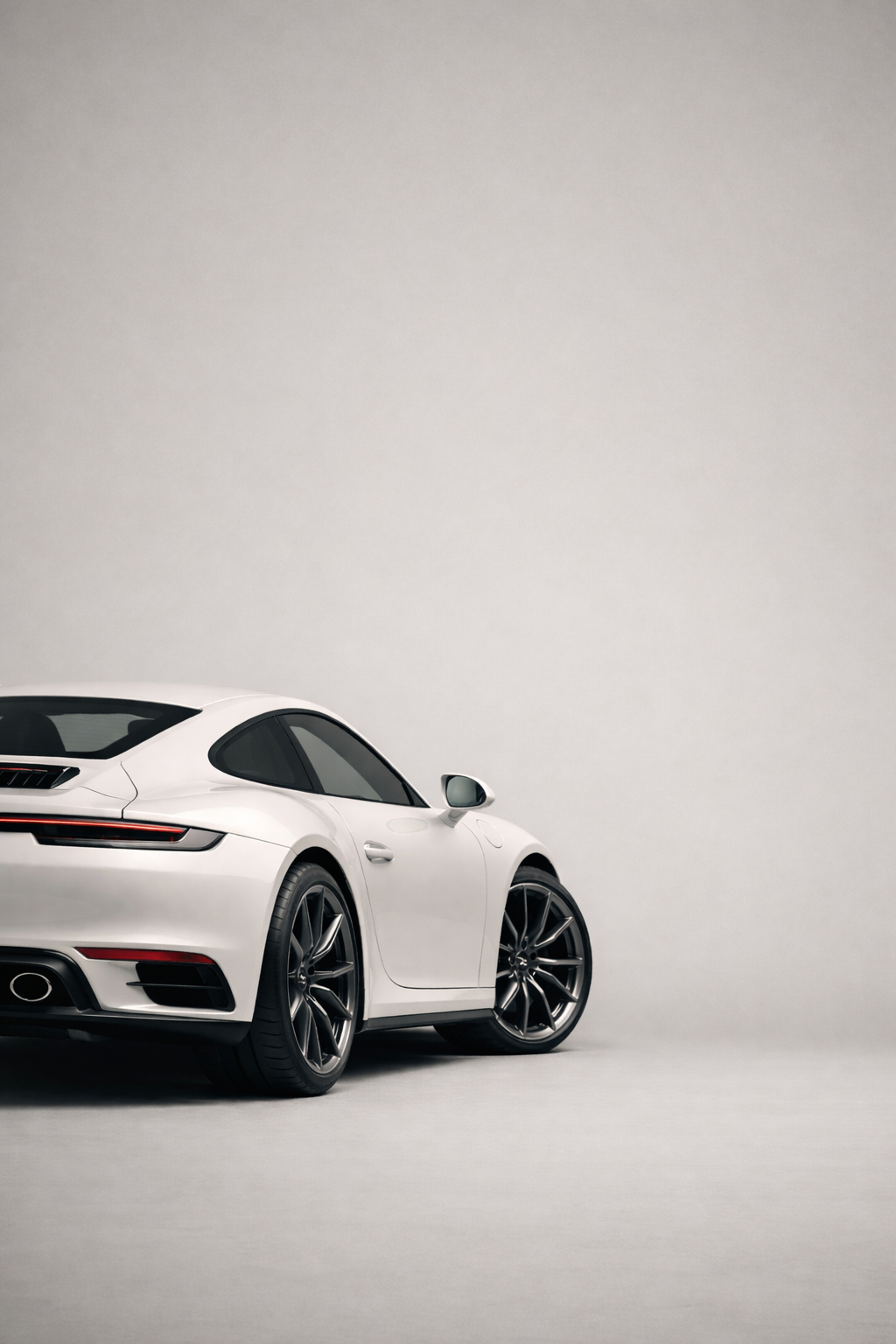 White clean car on a gray background